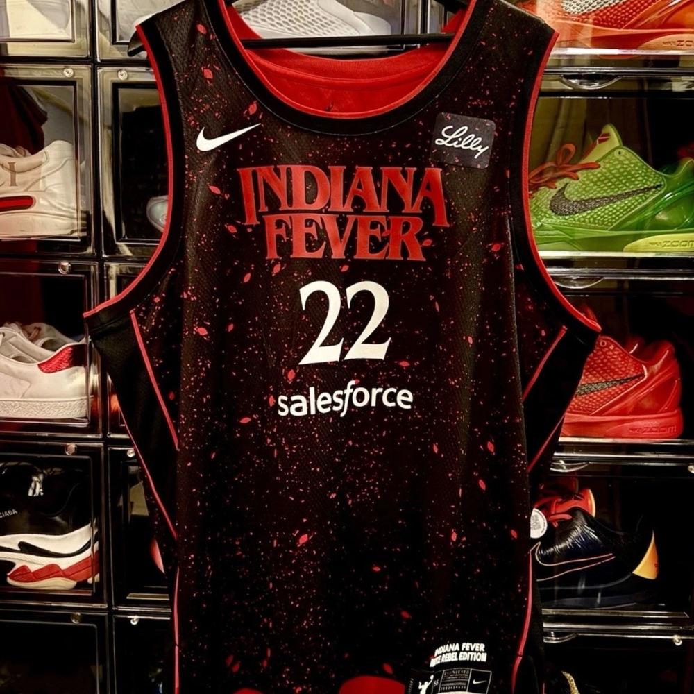NEW XXL - RARE INDIANA FEVER #22 CAITLIN CLARK STRANGER THINGS REBEL JERSEY NIKE